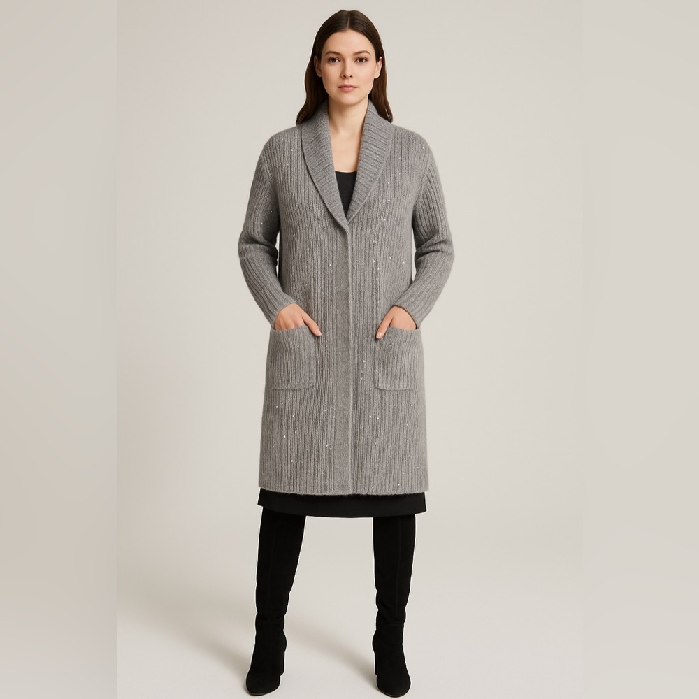 Gray Women's Cardigan Sweater